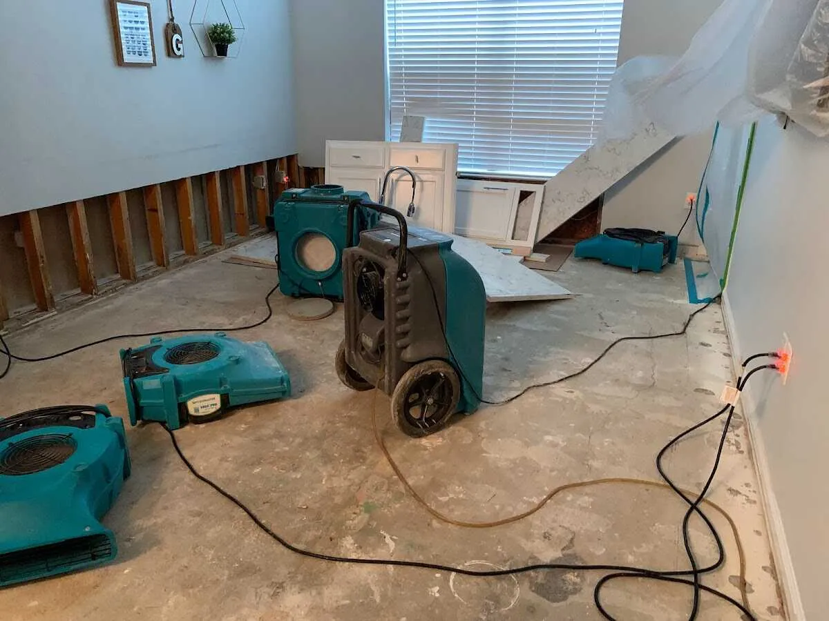 Dehumidifier in flood-cut room for Water Extraction & Removal in Anaconda-Deer Lodge County